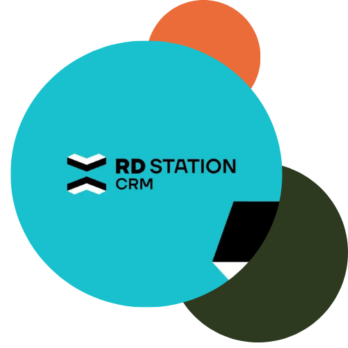 LOGO do RD Station CRM com funil de vendas, oportunidades em andamento e integração com WhatsApp via WhatStation